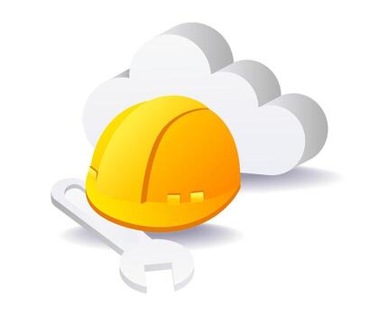 Cloud server maintenance by professional technician for secure data systems vector