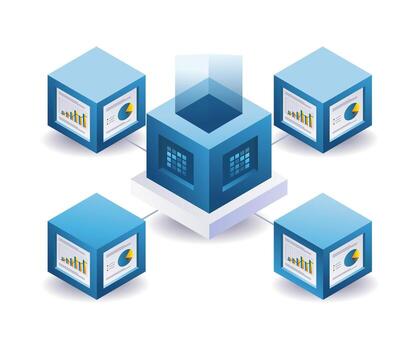 Blockchain Technology Growth Graph for Digital Innovation vector