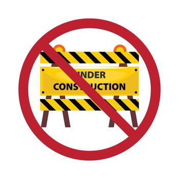 Stop work access denied symbol for safety notices and web use. vector