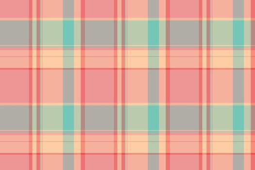 Canvas seamless plaid pattern, window texture check. Easter textile background tartan fabric in red and pastel colors. vector
