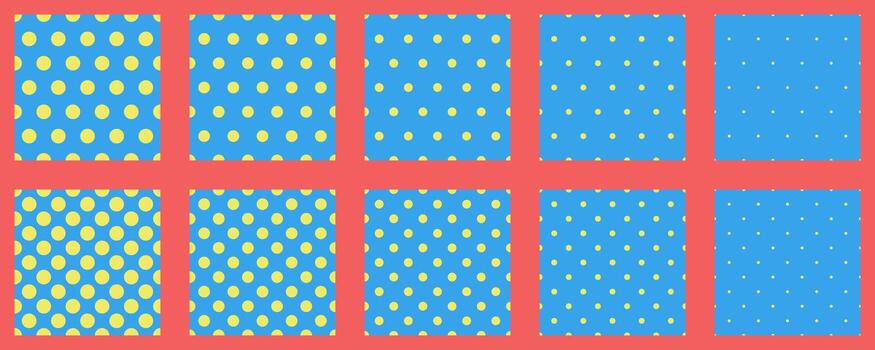 Set polka dot seamless pattern. Simple background for web or print. Abstract surface. vector