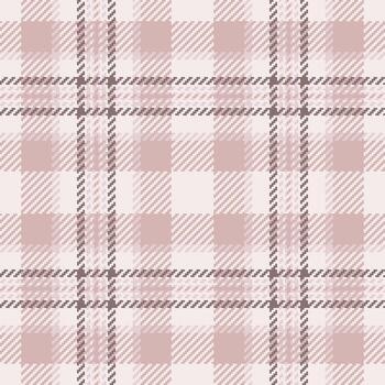 Grungy fabric check textile, 1970s texture plaid. Stitch background seamless tartan pattern in light and linen colors. vector