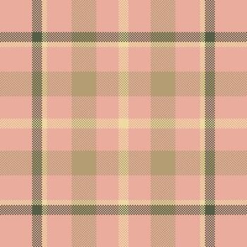 Jersey plaid check pattern, cross textile texture fabric. Magazine tartan background seamless in red and amber colors. vector