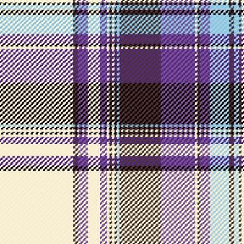 Detailed tartan pattern in purple and sky blue tones. Perfect for backgrounds, textiles, and design projects requiring a classic, versatile texture. vector