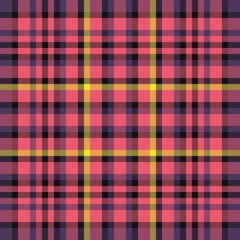 Greeting card seamless background texture, easter textile fabric check. Close up plaid pattern tartan in red and black colors. vector