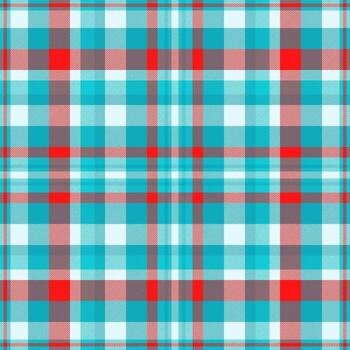 Print background fabric check, template pattern textile . Furry plaid seamless tartan texture in cyan and light colors. vector