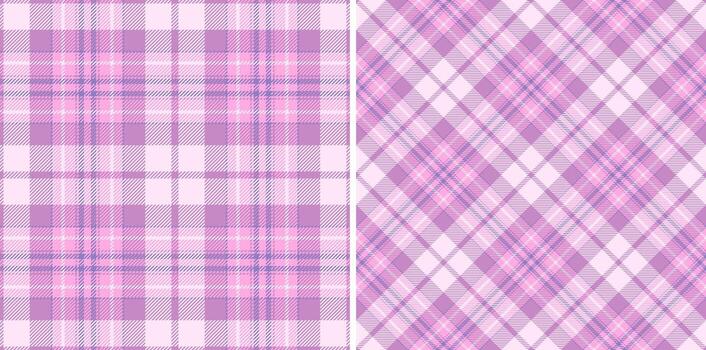 fabric check of seamless textile texture with a tartan pattern background plaid. Set in favorite colors. Classic wool coats. vector