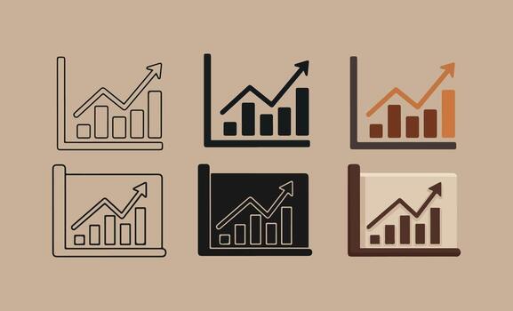 colección de bar gráfico y línea grafico íconos demostración crecimiento vector