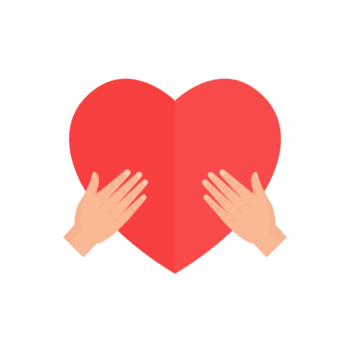 Flat Style Heart Holding with Two Hands Graphic Symbol Sign Icon png