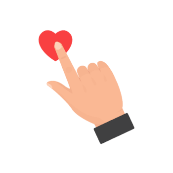 Flat Design Index Finger Pressing Red Heart Shape Symbol Graphic Element png