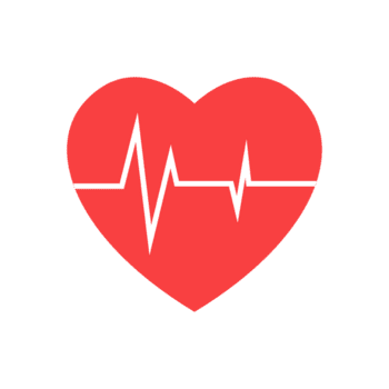 Simple Flat Heartbeat Pulse Line Inside Red Heart Shape Icon Graphic png