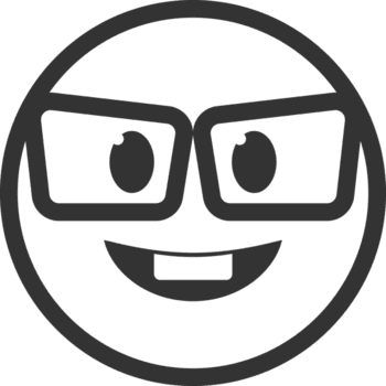 Simple Line Nerd Emoji Expression with Eyeglasses and Funny Tooth png