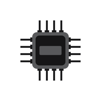 moderno simples isolado microchip processador tecnologia componente plano estilo ícone png