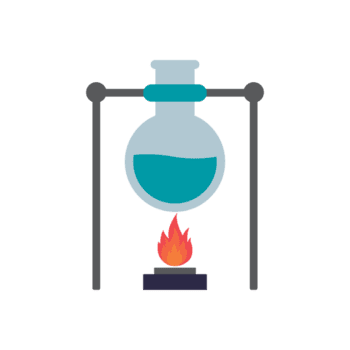 platt design experimentera flaska på stå med flamma Nedan illustration png