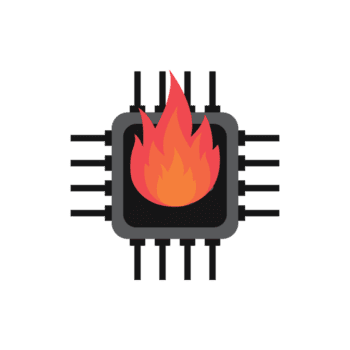 vlak illustratie van brandend CPU bewerker spaander stroomkring moederbord hardware bestanddeel png