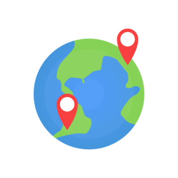 Simple Flat Design Globe with Location Pin for Map and Navigation png
