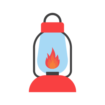 plano gráfico estilo velho formado acampamento lanterna com queimando chama ícone png