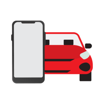 platt styled mobil Ansökan röd bil service begrepp ikon illustration png