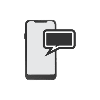 minimalistisch Smartphone mit Blase Plaudern Botschaft Benachrichtigung Schnittstelle Design Element png