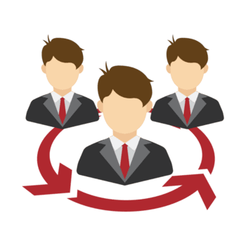 Flat Style Group of Business People Networking with Arrow Connection Icon png