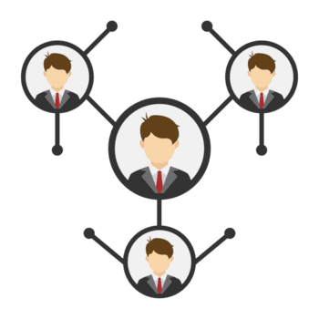 Flat Style Avatar Connection Network Diagram Illustration and Business Hierarchy Chart png