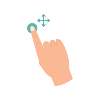 gemakkelijk vlak ontwerp vinger aanraken punt met navigatie pijl element grafisch png