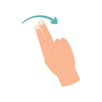 Flat Design Two Fingers Rotate Gesture Control Interface Element png