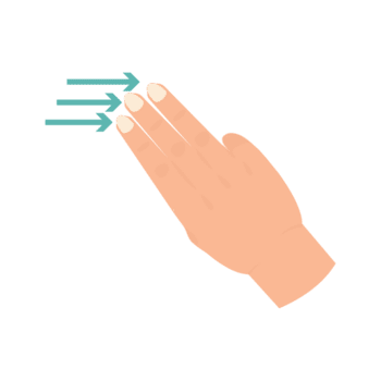 vlak ontwerp hand- richten met drie pijlen navigatie richting icoon png