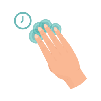 Flat Design Hand Touching Multiple Buttons with Clock Time Concept Icon png