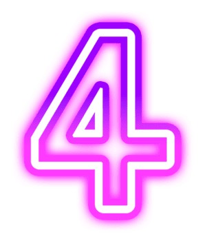 neon number 4 png