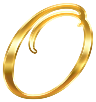 caligrafia ouro carta o png