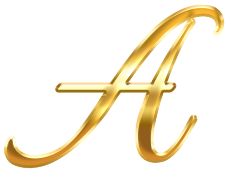 caligrafia ouro carta uma png