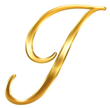 caligrafia ouro carta j png