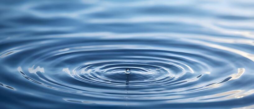 Concentric ripples on water with glowing highlights and smooth textures, minimalistic abstract background in a tranquil atmosphere. photo