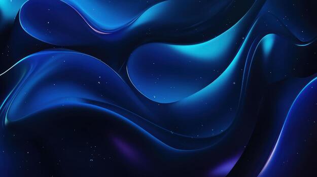 Abstract swirling liquid design in deep blues and dark space photo