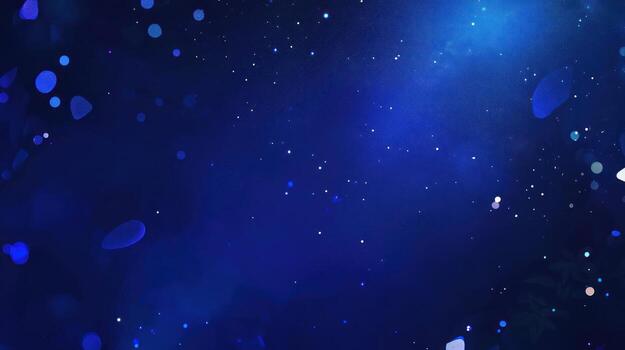 Dark blue abstract background with shimmering particles photo