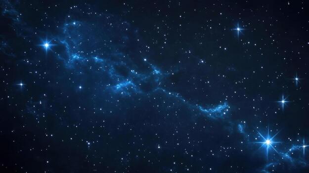 Deep space nebula with scattered stars photo