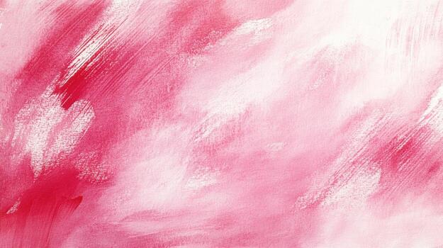 Abstract painting of blended crimson and white hues, showing dynamic brushstrokes creating a soft, cloudy effect with variations in color intensity and texture photo