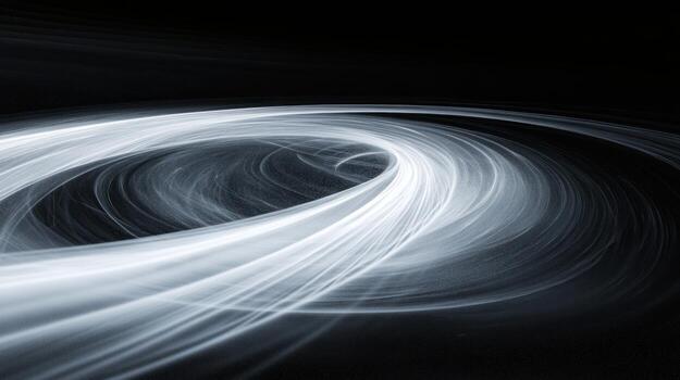 Abstract swirling light trails on a dark background photo