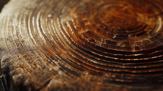 Close-up of a tree trunk's rings photo