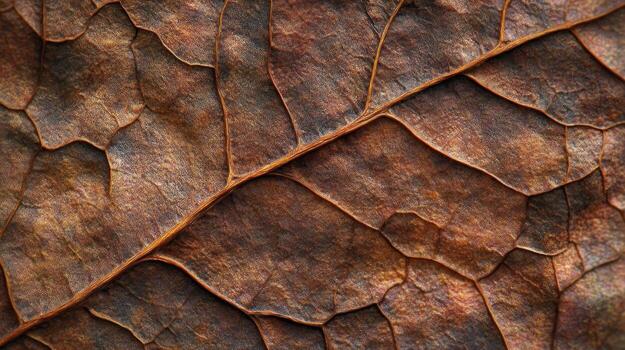 Close-up of a dried leaf. Textured surface photo