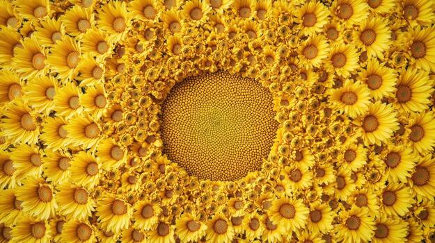 Yellow flower pattern, circle design photo