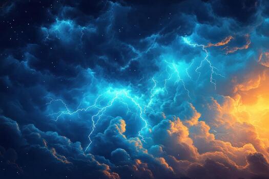 Stormy, celestial clouds photo