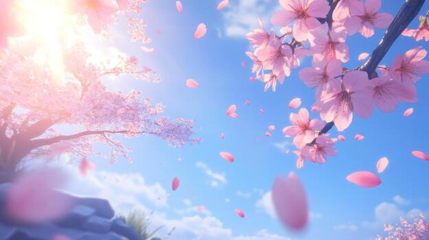 Spring blossoms and a bright sky photo