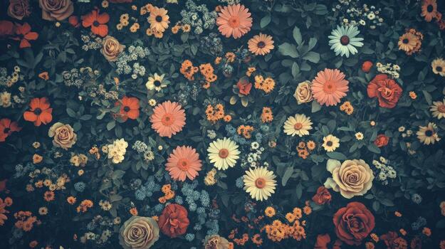 Vibrant floral tapestry photo