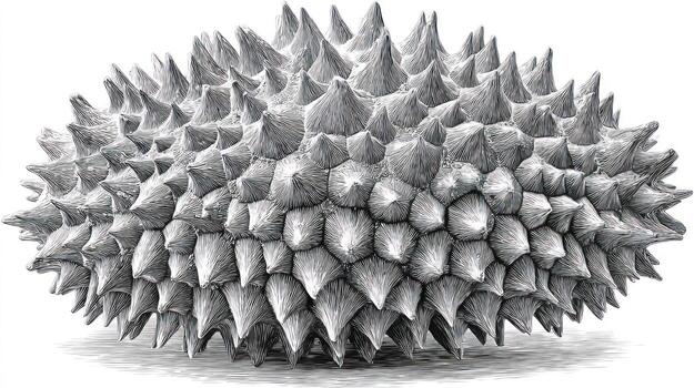 ovoide formar cubierto en afilado, triangular puntos con sombra, sombreado monocromo foto