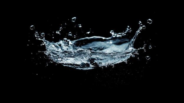 Water splash on black background photo