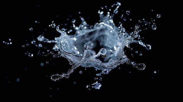 A water splash against a black backdrop photo