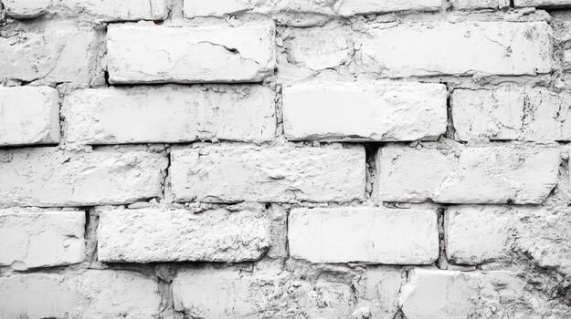 Close-up of a whitewashed brick wall photo