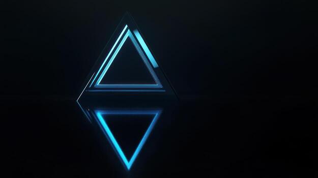 Geometric, glowing triangles photo